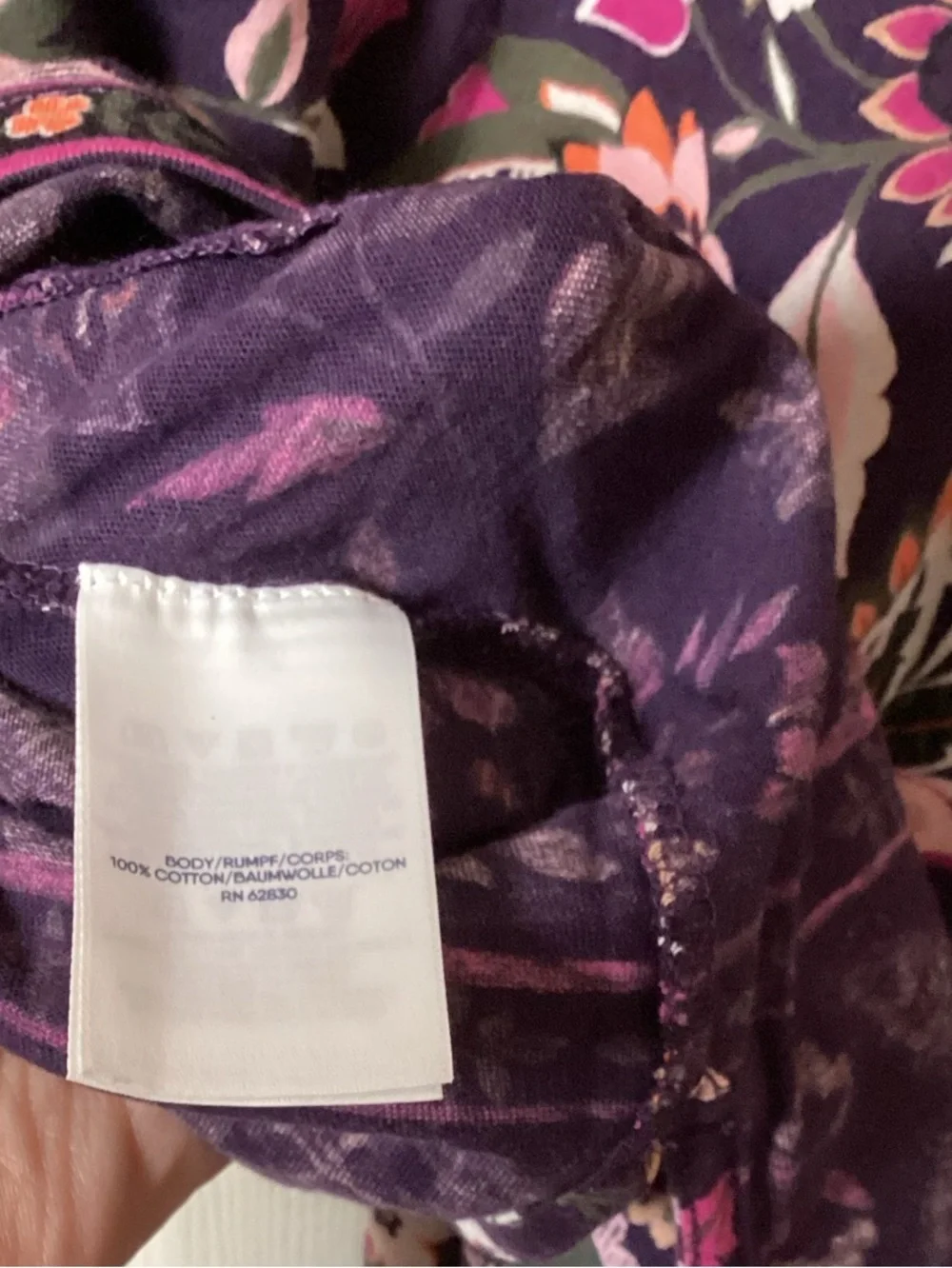 Lands' End Purple Floral Sleeveless Shift Dress with Pink & Cream Accents - XS